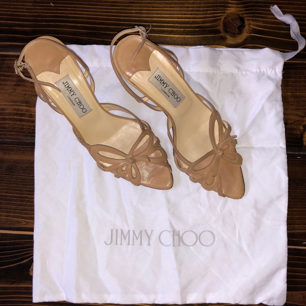 Jimmy Choo Nude Strappy Pumps